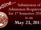 Deadline of admission